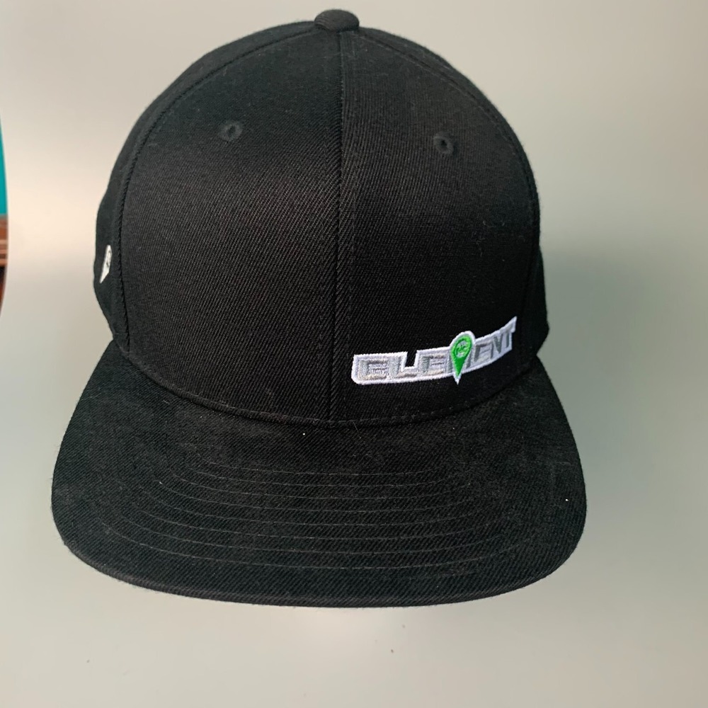 Element Skateboards Snapback Hat Black Yupoong One Ten Flexfit Tech Flat  Cap